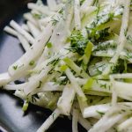 Kohlrabi Salad With Apple And Dill on a plate.