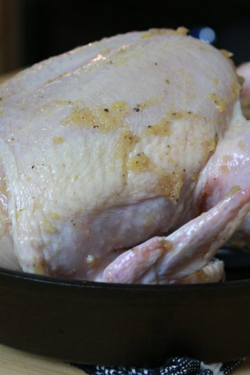 Dry brined chicken ready for the oven