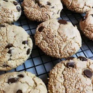 chocolate chip tahini cookies