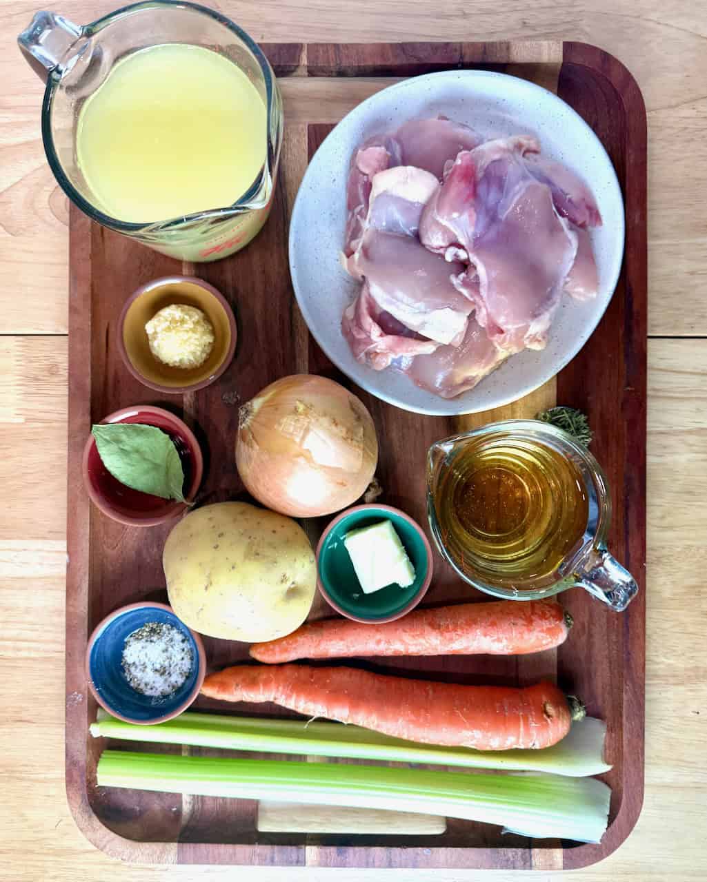 All the ingredients needed to make Instant Pot Chicken Stew.