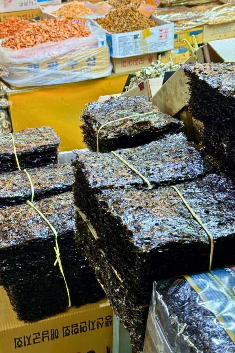 Seaweed stacks in Mangwon Market, Seoul.